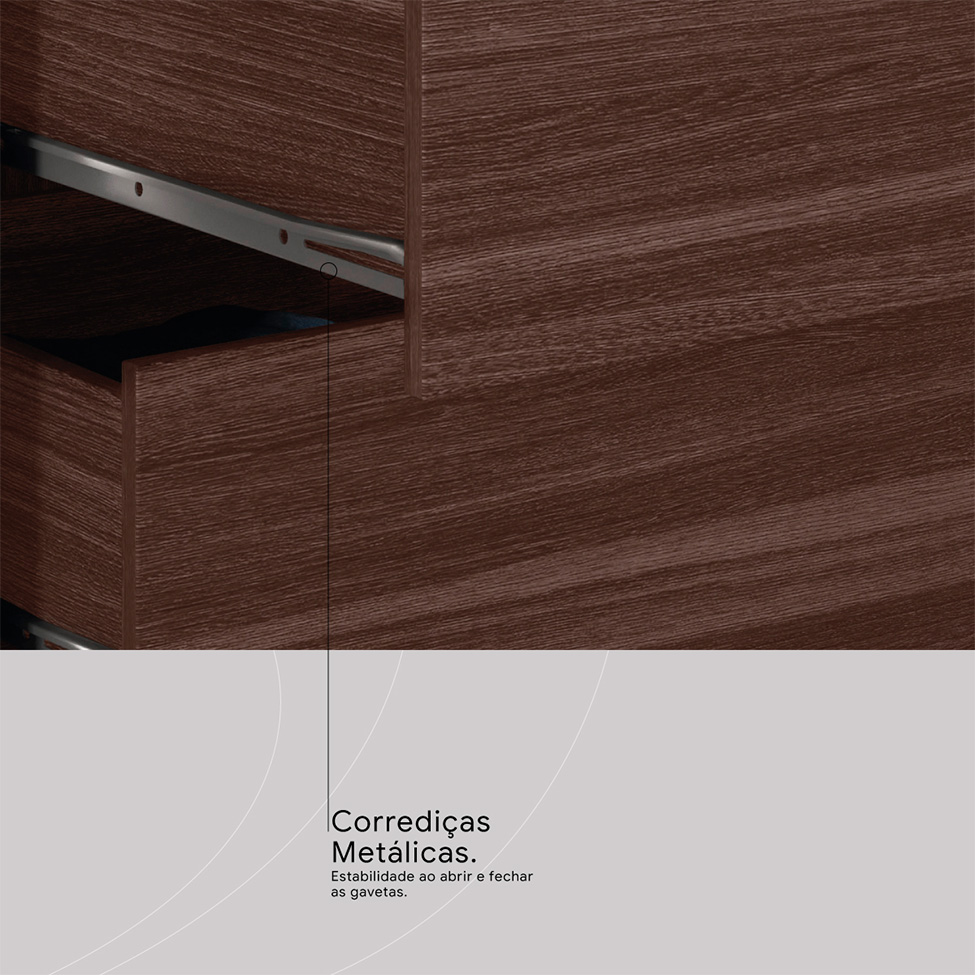 Guarda-Roupa Solteiro Prince 3 Portas 1 Gaveta Café