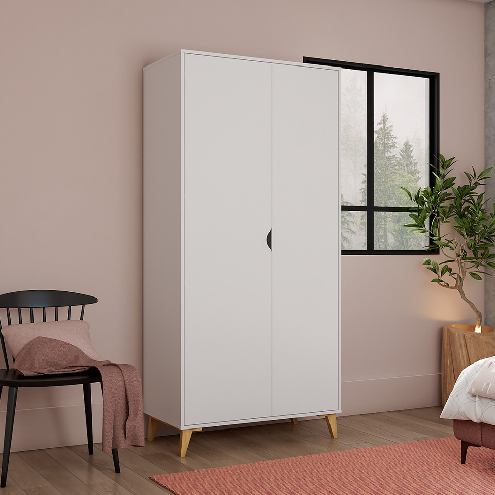 Guarda-Roupa Solteiro Puma 2 PT Branco
