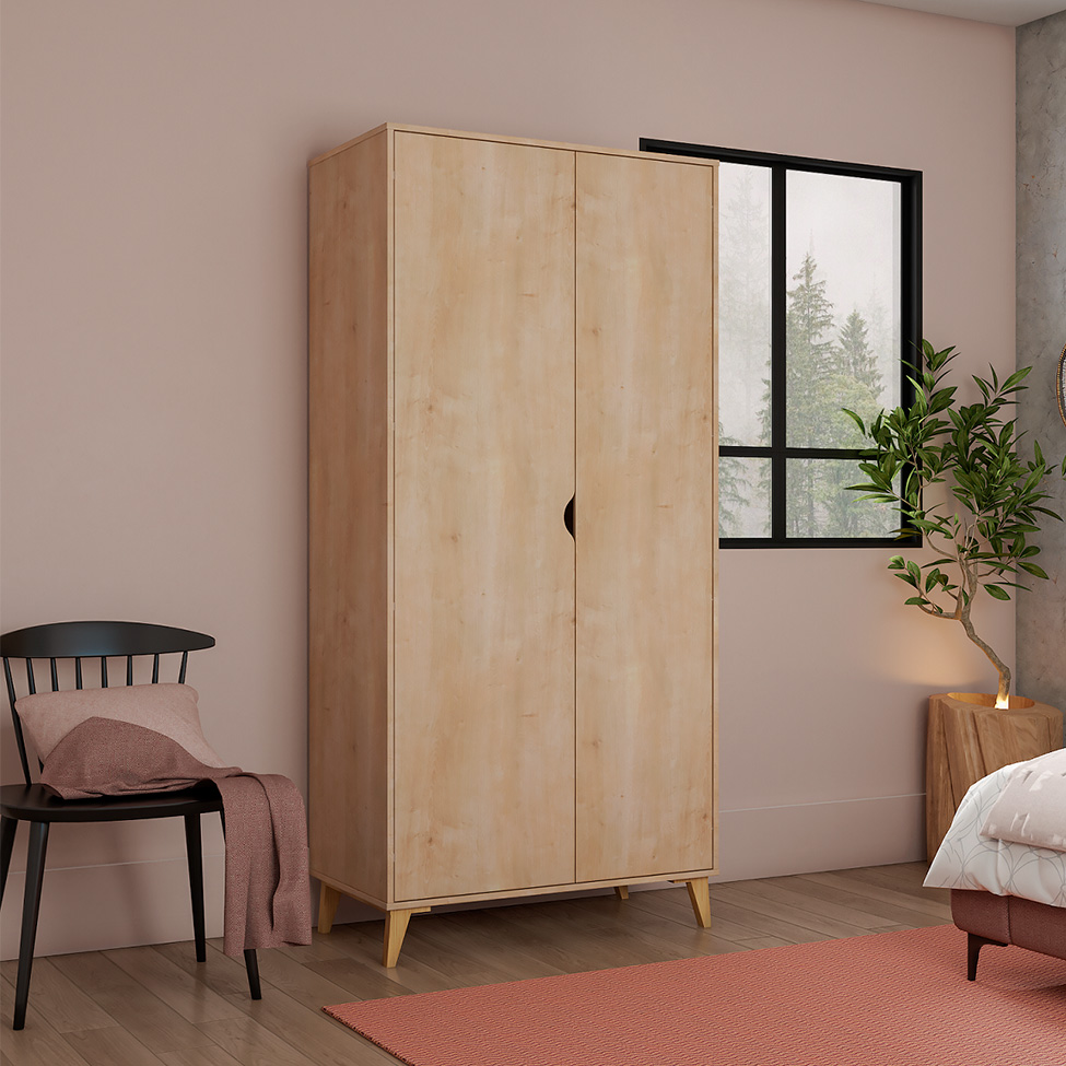 Guarda-Roupa Solteiro Puma 2 Portas Amadeirado