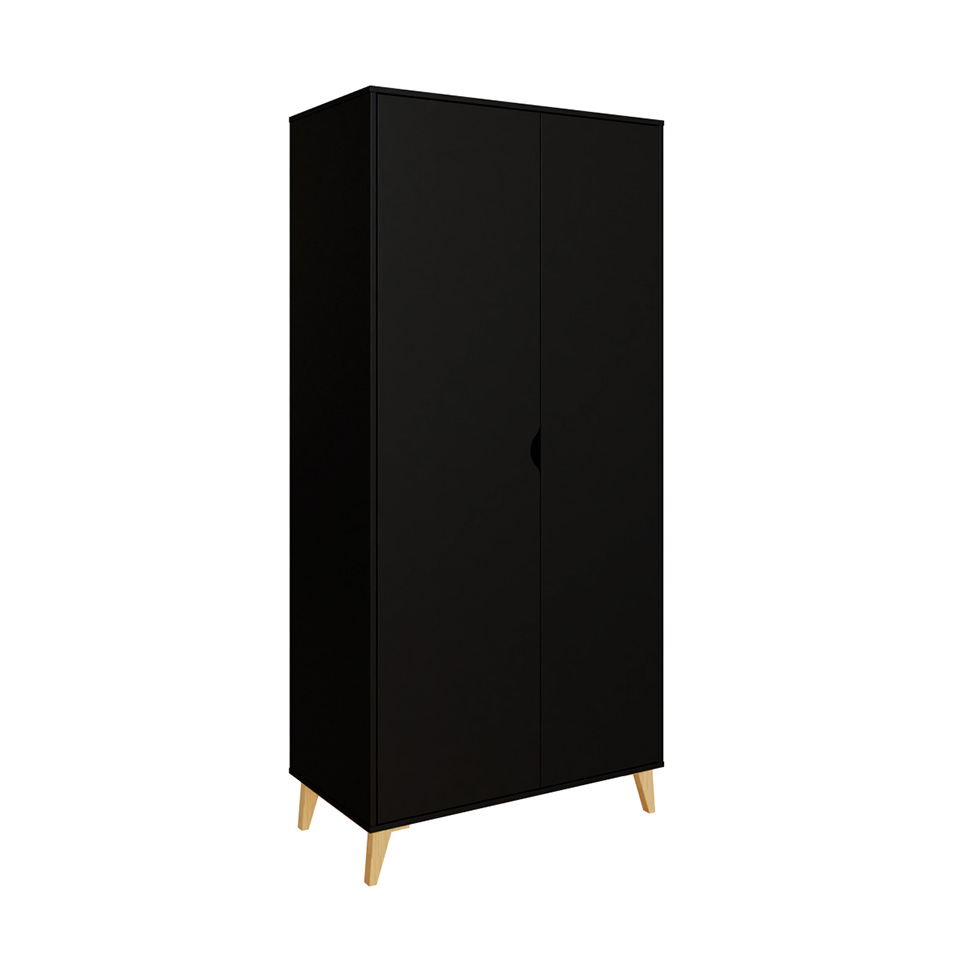 Guarda-Roupa Solteiro Puma 2 Portas Preto