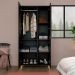 Guarda-Roupa Solteiro Puma 2 Portas Preto