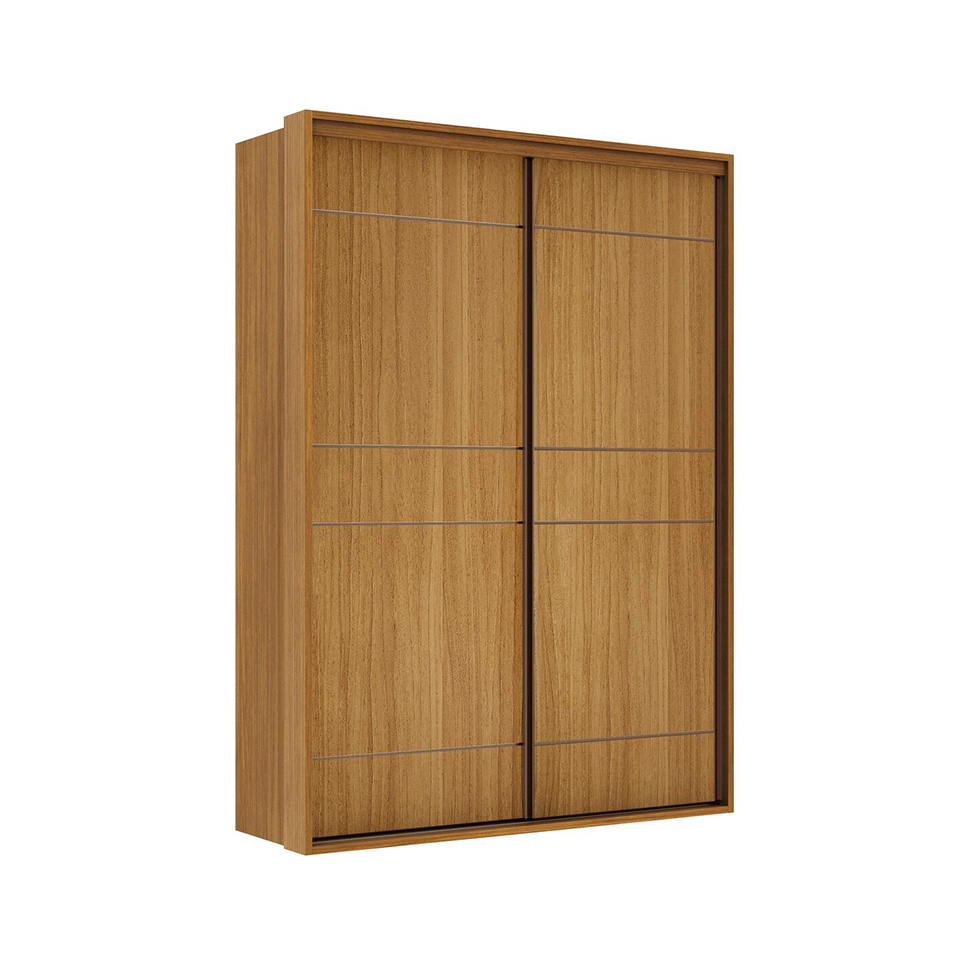 Guarda-Roupa Solteiro Qualitá 100% MDF 2 Portas 3 Gavetas Freijó