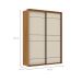 Guarda-Roupa Solteiro Qualitá 100% MDF 2 Portas 3 Gavetas Freijó e Off White
