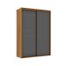 Guarda-Roupa Solteiro Qualitá 100% MDF 2 Portas 3 Gavetas Freijó e Titânio