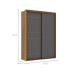 Guarda-Roupa Solteiro Qualitá 100% MDF 2 Portas 3 Gavetas Freijó e Titânio