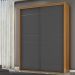 Guarda-Roupa Solteiro Qualitá 100% MDF 2 Portas 3 Gavetas Freijó e Titânio