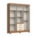 Guarda-Roupa Solteiro Ripado Lia 4 Portas 3 Gavetas Nature e Off White