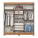 Guarda-Roupa Solteiro Ripado com Espelho Lucce 6 Portas 3 Gavetas Nature e Off White