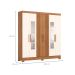 Guarda-Roupa Solteiro Ripado com Espelho Lucce 6 Portas 3 Gavetas Nature e Off White