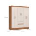 Guarda-Roupa Solteiro Sória 6 Portas 2 Gavetas Amêndola e Off White