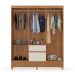 Guarda-Roupa Solteiro Sória 6 Portas 2 Gavetas Amêndola e Off White