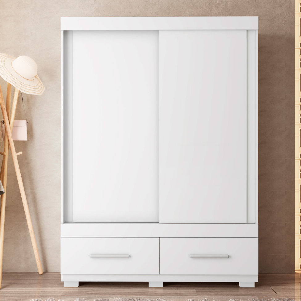 Guarda-Roupa Solteiro Sereno 2 Portas 2 Gavetas Branco