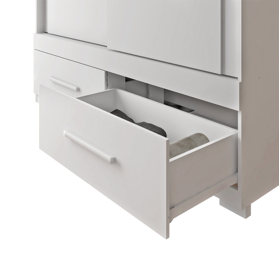 Guarda-Roupa Solteiro Sereno 2 Portas 2 Gavetas Branco