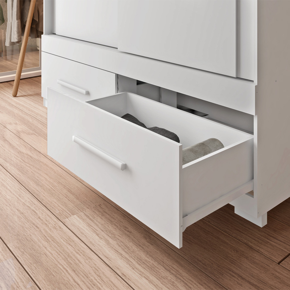 Guarda-Roupa Solteiro Sereno 2 Portas 2 Gavetas Branco