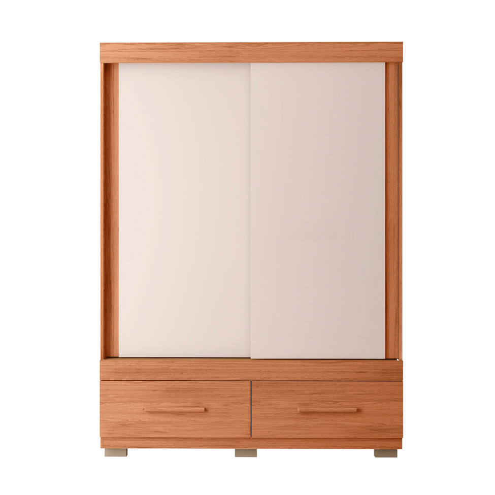 Guarda-Roupa Solteiro Sereno 2 Portas 2 Gavetas Freijó e Off White
