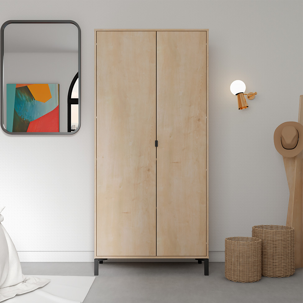 Guarda-Roupa Solteiro Soho 2 Portas Amadeirado