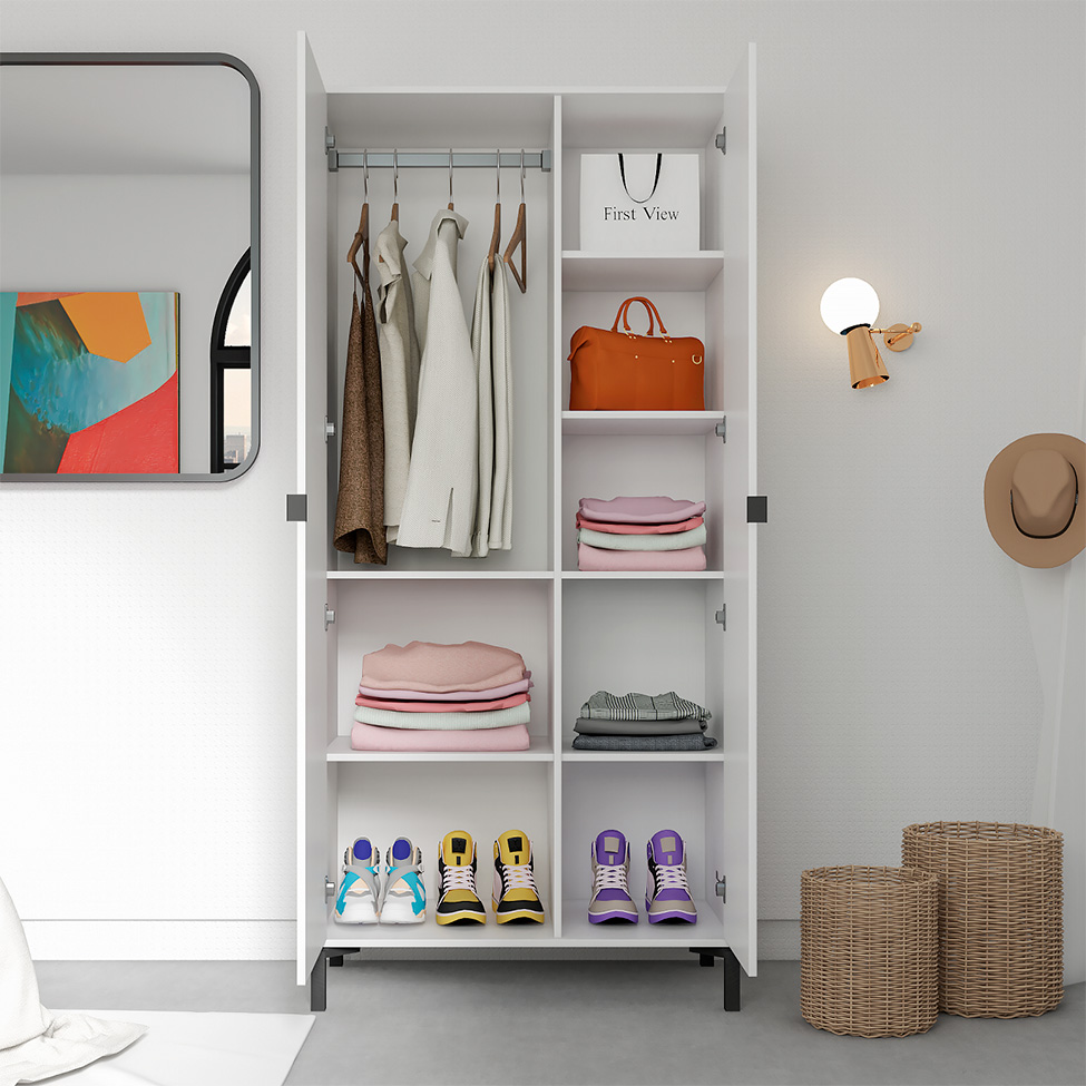 Guarda-Roupa Solteiro Soho 2 Portas Branco
