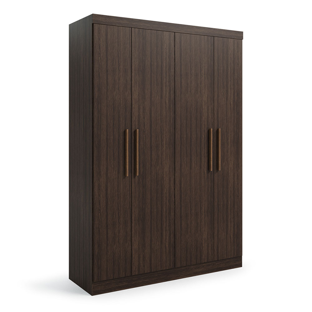 Guarda-Roupa Solteiro Supreme 4 Portas 2 Gavetas Capuccino Wood