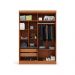 Guarda-Roupa Solteiro Supreme 4 Portas 2 Gavetas Freijó Wood e Off White