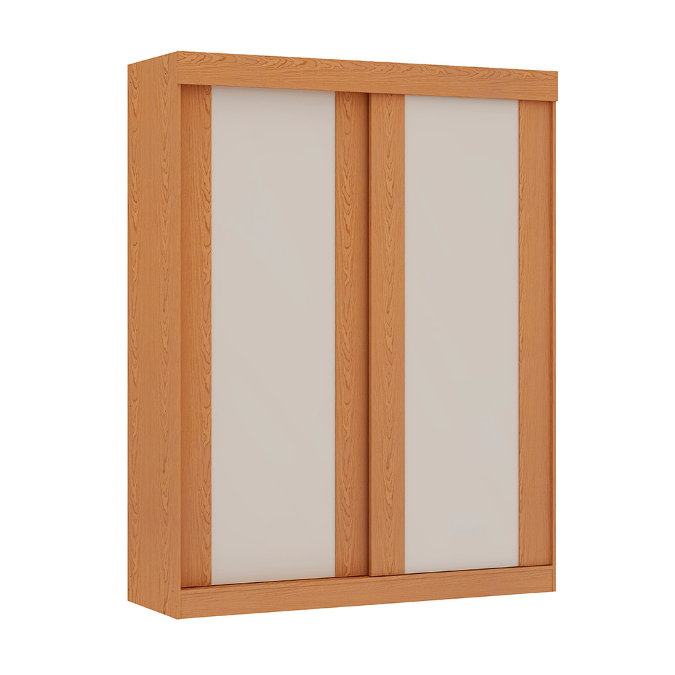 Guarda-Roupa Solteiro Toledo Flex 2 Portas 2 Gavetas Cinamomo e Off White