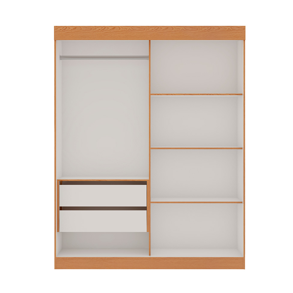 Guarda-Roupa Solteiro Toledo Flex 2 Portas 2 Gavetas Cinamomo e Off White