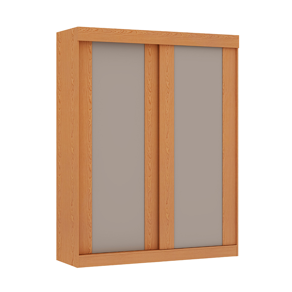 Guarda-Roupa Solteiro Toledo Flex 2 Portas 2 Gavetas Cinamomo e Off White