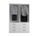 Guarda-Roupa Solteiro Treviso 4 Portas 6 Gavetas Branco