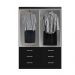 Guarda-Roupa Solteiro Treviso 4 Portas 6 Gavetas Preto