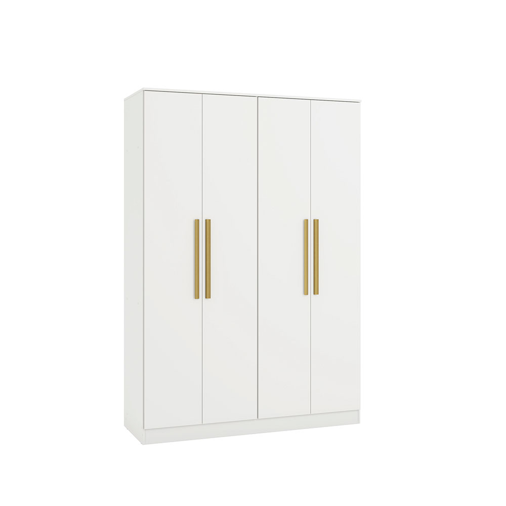 Guarda-Roupa Solteiro Tulia 4 Portas 2 Gavetas Branco
