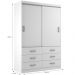 Guarda-Roupa Solteiro Veneza 2 PT 6 GV Branco