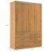 Guarda-Roupa Solteiro Veneza 2 Portas 6 Gavetas Cinamomo