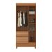 Guarda-Roupa Solteiro Wind 3 Portas 2 Gavetas Amêndola