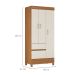 Guarda-Roupa Solteiro Wind 3 Portas 2 Gavetas Amêndola e Off White