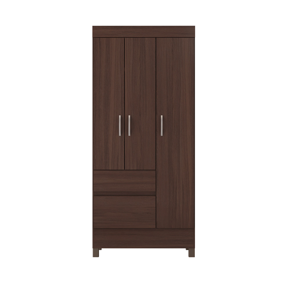 Guarda-Roupa Solteiro Wind 3 Portas 2 Gavetas Café