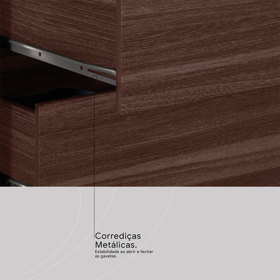 Guarda-Roupa Solteiro Wind 3 Portas 2 Gavetas Café