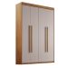 Guarda-Roupa Solteiro Xangai 4 PT 2 GV Imbuia e Off White