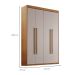Guarda-Roupa Solteiro Xangai 4 PT 2 GV Imbuia e Off White
