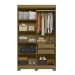 Guarda-Roupa Solteiro York 4 Portas 2 Gavetas Freijó e Off White