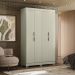Guarda-Roupa Solteiro York 4 Portas 2 Gavetas Off White