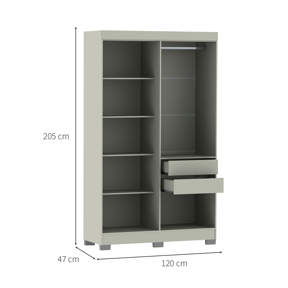 Guarda-Roupa Solteiro York 4 Portas 2 Gavetas Off White