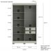 Guarda-Roupa Solteiro York 4 Portas 2 Gavetas Off White