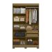 Guarda-Roupa Solteiro York 4 Portas 2 Gavetas Off White e Freijó