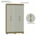 Guarda-Roupa Solteiro York 4 Portas 2 Gavetas Off White e Freijó