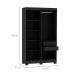Guarda-Roupa Solteiro York 4 Portas 2 Gavetas Preto