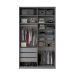 Guarda-Roupa Solteiro Zermatt 100% MDF 2 Portas 3 Gavetas Cinza