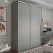 Guarda-Roupa Solteiro Zermatt 100% MDF 2 Portas 3 Gavetas Cinza