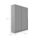 Guarda-Roupa Solteiro Zermatt 100% MDF 2 Portas 3 Gavetas Cinza