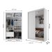 Guarda-Roupa Solteiro com 1 Espelho Geneve 2 Portas 2 Gavetas Branco