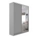 Guarda-Roupa Solteiro com 1 Espelho Zermatt 100% MDF 2 Portas 3 Gavetas Cinza