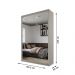 Guarda-Roupa Solteiro com 2 Espelhos Geneve 2 Portas 2 Gavetas Bege